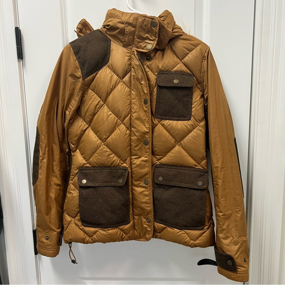 Marmot Down Short Coat- Brown, Size Small